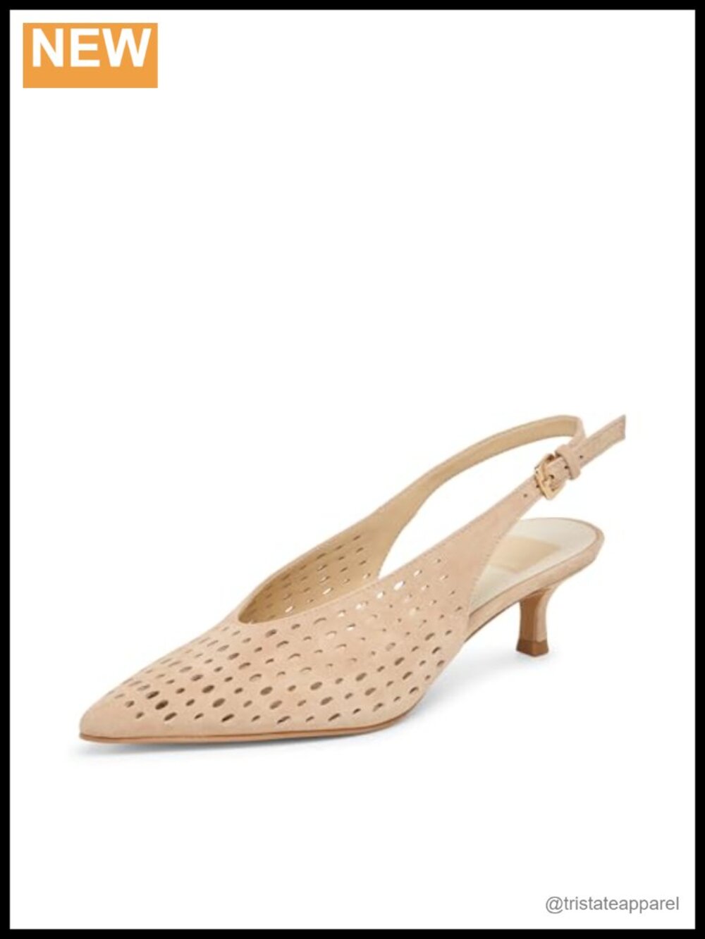 Suede Slingback Kitten Heel Pointed Toe Formal Pump